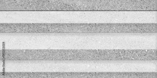 Grey and white strips of stone. Elevation tile design on mould. Interior and exterior wall cladding. Simple liner tile design with up down effects. 