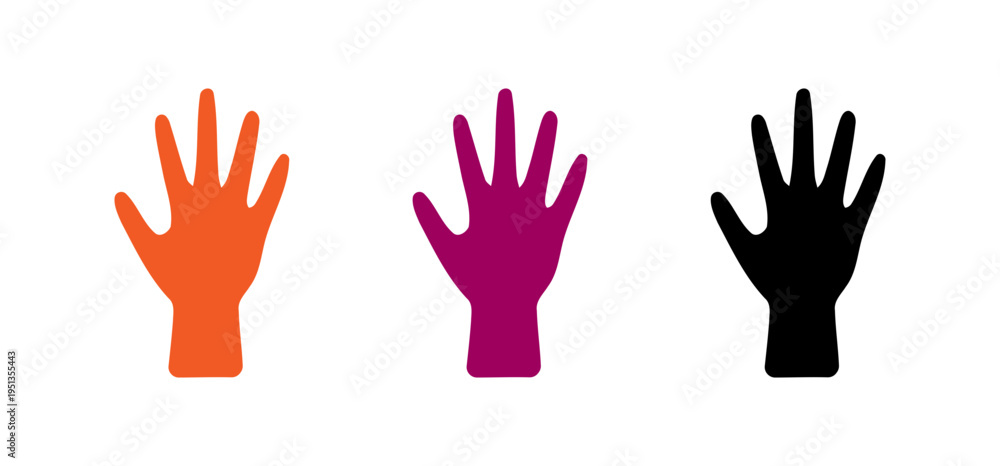 Obraz premium set of hands with different vibrant colors