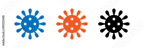 Stylized virus particles in different colors