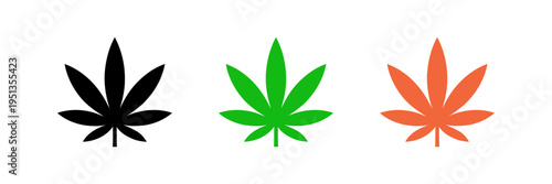 Different colored cannabis leaf icons