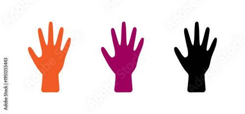 set of hands with different vibrant colors