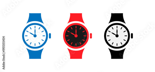 Stylish wristwatches with distinct band colors