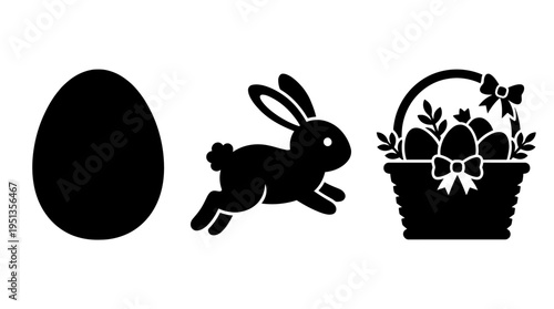 Easter Holiday Icons Set