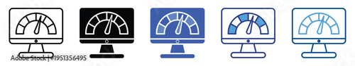 Speed Test icon set multiple style collection