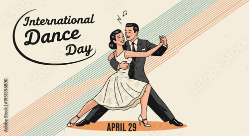 Couple dancing tango on international dance day april 29 celebrating with elegant movements and joyful expressions in a festive atmosphere