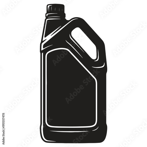 Plastic bottle with handle and cap isolated on a white background