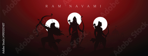 Tableau sur toile Happy Ram Navami festival of India Social Media Post