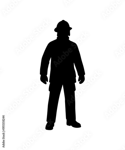 Firefighter silhouette vector representing first responder duty