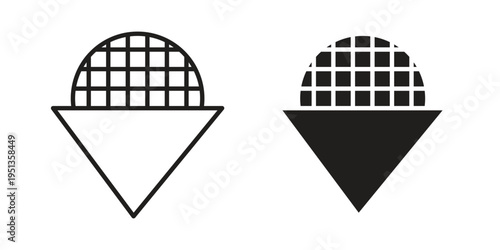 Stroopwafel icon set. outlined and solid flat clipart versions.