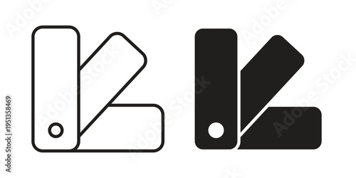 Swatchbook icon set. outlined and solid flat clipart versions.