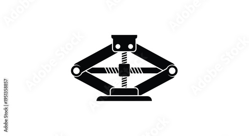 Black scissor jack graphic minimal design with a strong silhouette