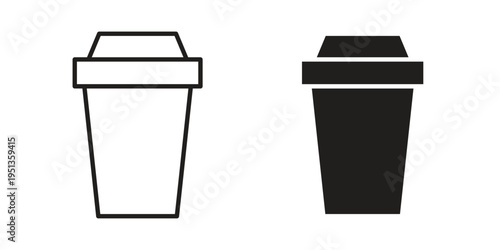 Togo Cup icon set. outlined and solid flat clipart versions.