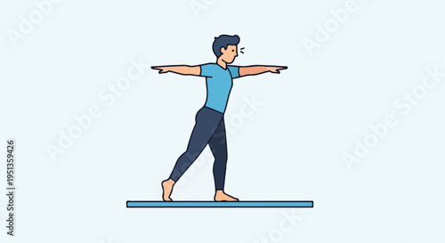 A simplified illustration of a person performing a yoga pose on a mat
