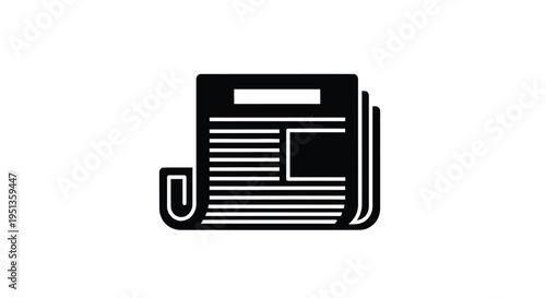 Black silhouette of stacked newspapers a simple graphic representation silhouette