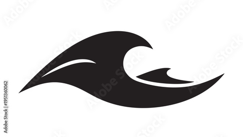 Black Wave Graphic For Ocean Concepts