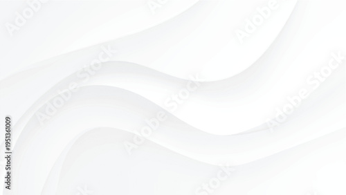 Abstract white wavy background with smooth curved lines and subtle gradient effect