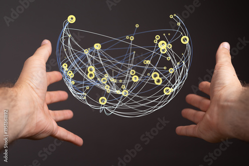 Abstract image of hands int...
