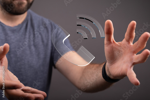 Close up of a man's hands w...