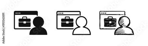 Online Job Search and Career Profile Icons