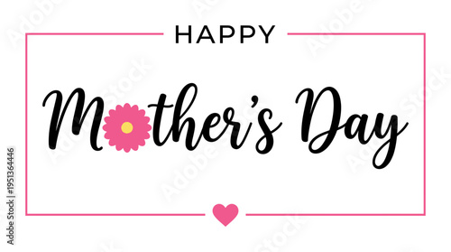 Happy Mother's Day written with a floral theme