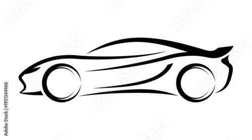 A sleek illustration of a car's side profile, embodying speed and design