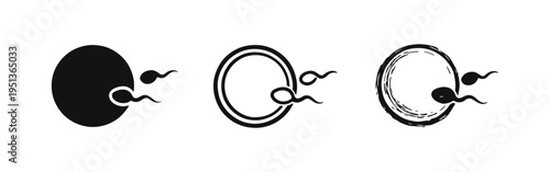 Fertilization Process Icons Set - Human Reproduction and Life Beginnings