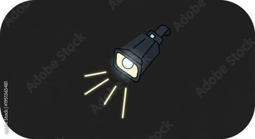 Black flashlight emitting bright light beams in darkness.