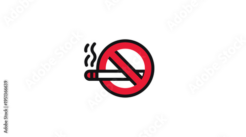 No Smoking Sign Isolated on Transparent Background