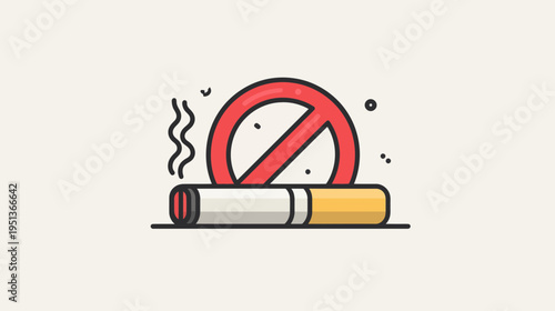 No Smoking Sign With A Cigarette Icon