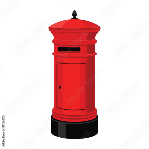 Red British Post Box Illustration