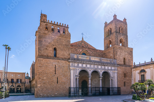 Canvas Print Facade of Monreale Cathedral, Arab-Norman masterpiece in Sicily