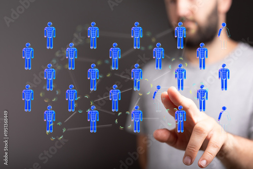 Concept of networking, team...