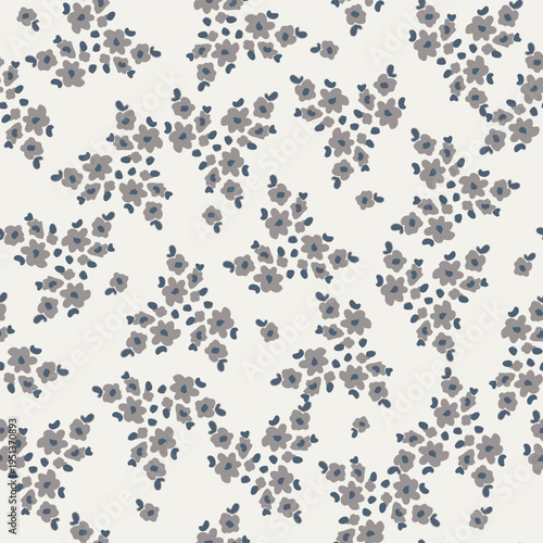 Ditsy florals in grey, seamless pattern design