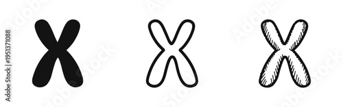 Chromosome X Icon Set - Genetic Science, DNA, and Biology Symbol