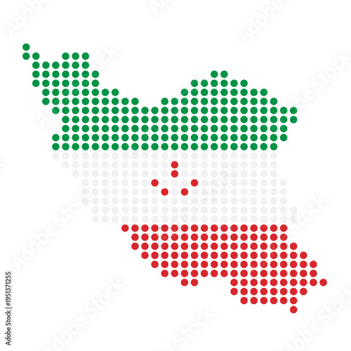 Colorful Vector Map of Iran Country Territory with Borders and Regions