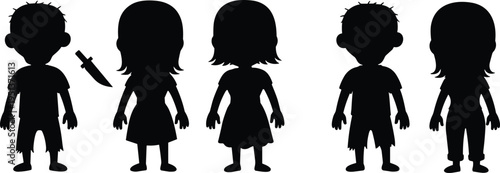 WCartoon Santa Claus character variations in different artistic styles including line art, silhouette, red outfit, and blue outfit for festive holiday design themeseb