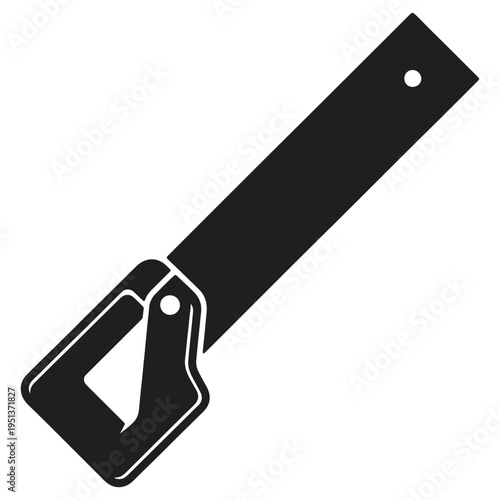 Minimalist flat design luggage tag icon with a sturdy strap and attachment hole isolated for travel and identification purposes