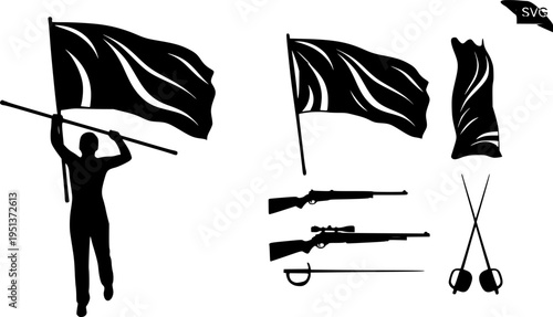 Color guard svg, Color guard flag svg, Marching band flag svg, Color guard rifle svg, Color guard sabres svg, Color guard silhouette, Color guard flag silhouette, Marching band flag silhouette 
