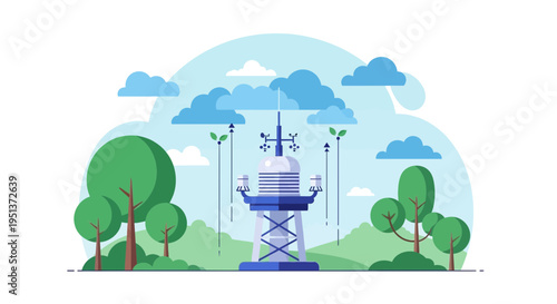 Modern Weather Station Technology in Nature.