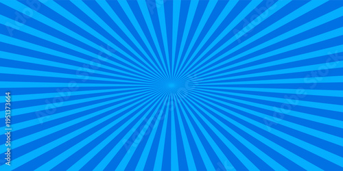 Modern comic background with blue halftone dots and radial speed motion lines. Vector speed effect for anime posters abstract