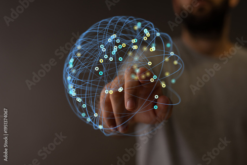 Abstract image of a hand to...