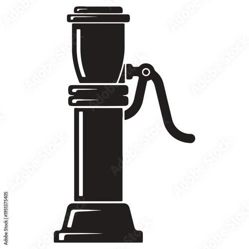 Simple flat design icon of a classic fuel gas pump nozzle for automotive refueling stations and transportation illustrations