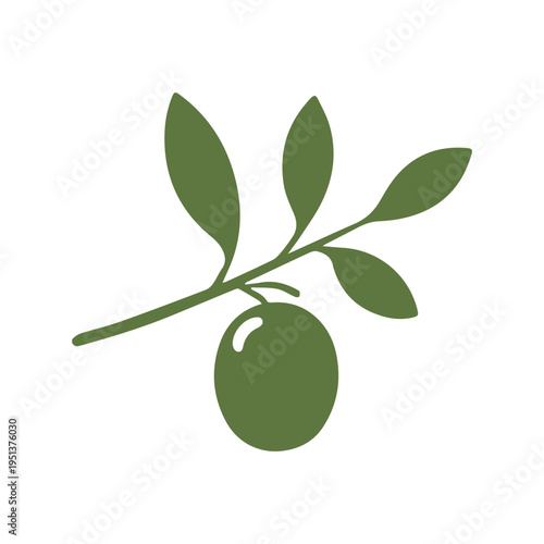 Vintage Olive Branch Organic Farm Logo Design