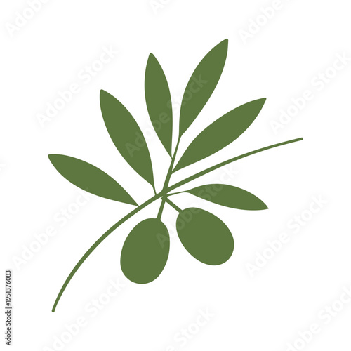 Clean Natural Olive Oil Brand Identity With Elegant Leaves