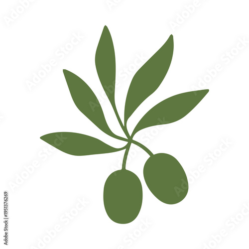 Natural Olive Oil Brand Emblem Mediterranean Style