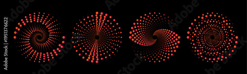 Canvas Print Circular dotted pattern with gradient halftone shading vector