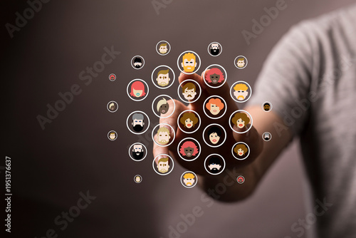 Hand reaching out to connec...