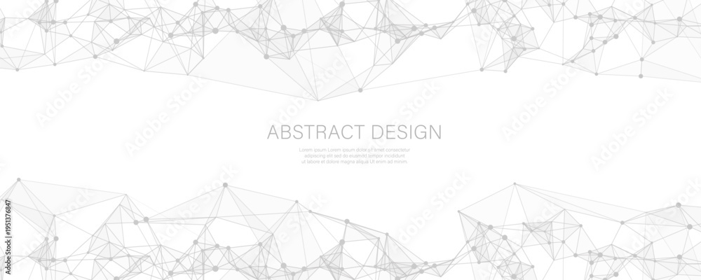 Fototapeta premium Dense panoramic plexus chaos mesh with numerous nodes, lines and polygon facets on black, perfect for sci fi interfaces, data streams and immersive tech visuals.