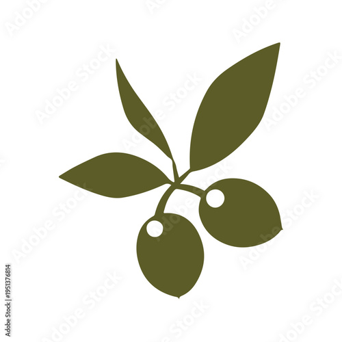 Organic farm badge olive logo