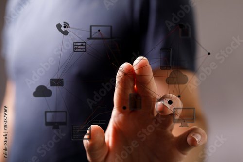 Hand interacting with digit...